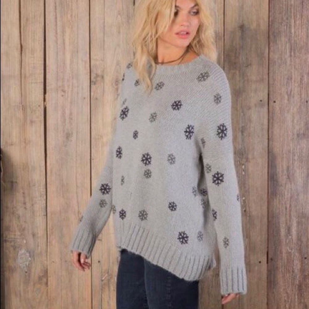 Wooden ships snowflake sweater